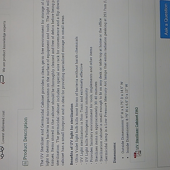 Makeup tool sanitizer cabinet oven - Picture 3 of 9